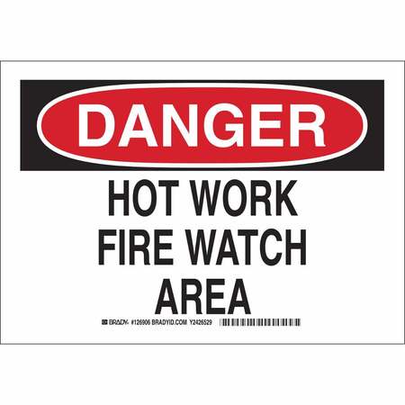 BRADY Danger Sign, 7 in H, 10 in W, Aluminum, Rectangle, English, 126906 126906
