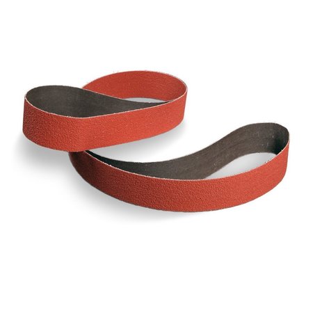 3M CUBITRON Sanding Belt, Coated, Ceramic, 36 Grit, Not Applicable, 984F, Red 7100244938