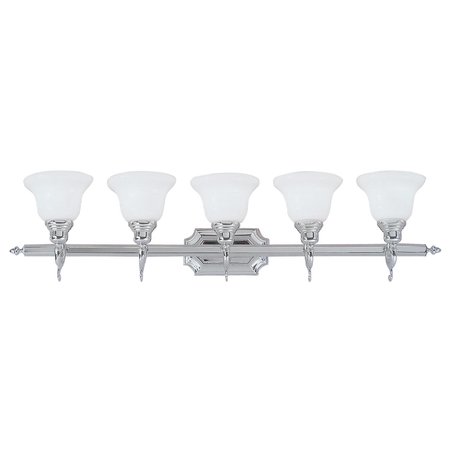 LIVEX LIGHTING French Regency 5 Light Polished Chrome Bath Vanity 1285-05