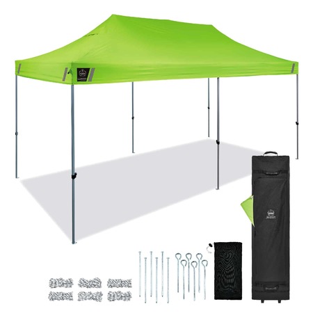 ERGODYNE Sngl Lime Heavy-Duty Pop-Up Tent, 10 ft. 6015