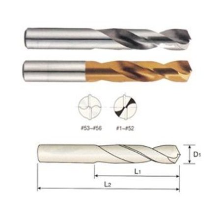 YG-1 TOOL CO Point Stub Screw Machine Drill, #54x1-5/8 D4148154