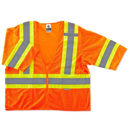 ERGODYNE Orange Type R Class 3 Two-Tone Vest, 4XL 8330Z