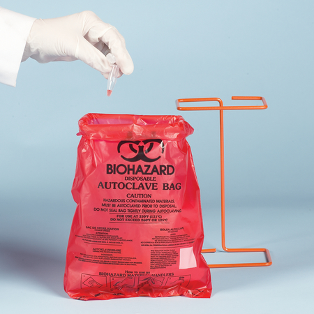 BEL-ART Bel-Art Bench-Top Biohazard Bags:0.018mm Thick, 0.43 Gal, Red PE, 1000/PK F13166-0001