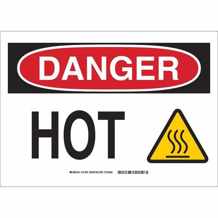 BRADY Danger Sign, 10 in H, 14 in W, Fiberglass, Rectangle, English, 131878 131878