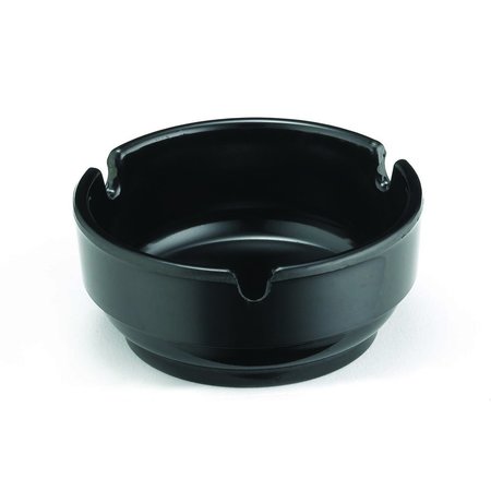 TABLECRAFT Ashtray, Blk Phenolic, 3.25"DiaX1.25", PK12 131B