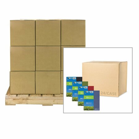 ROARING SPRING Pallet of Wirebound Notebooks, 11"x9", 1 Sub & 1 Pkt, 100 sht, Asstd Covers, College Ruled W/ Margin 13362PL