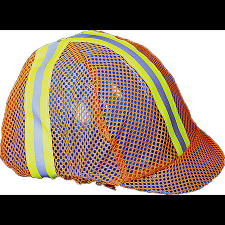 MUTUAL INDUSTRIES Mesh Safety Vest Reflective Hard Hat Cov, Orange 13500-100