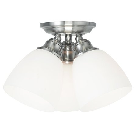 LIVEX LIGHTING Somerville 3 Light Brushed Nickel Ceiling Mount 13664-91