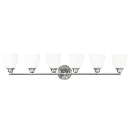 LIVEX LIGHTING Somerville 6 Light Brushed Nickel Bath Vanity 13666-91