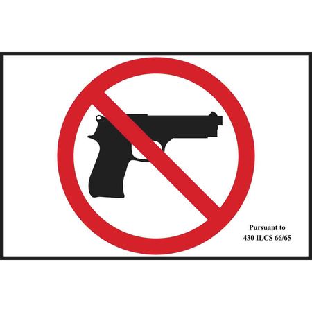 BRADY Firearms Sign, 4 in Height, 6 in Width, Vinyl, Diamond, No Text 139798