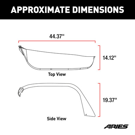 Aries Jeep JL Front Fender Flares, 1500203 1500203