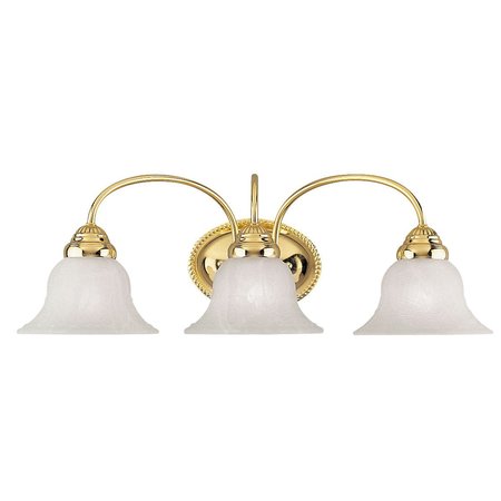 LIVEX LIGHTING Edgemont 3 Light Polished Brass Bath Vanity 1533-02