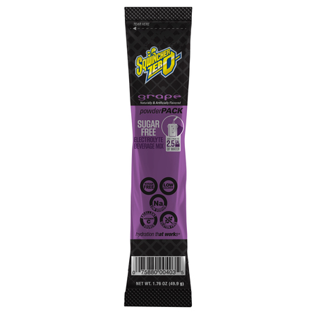 SQWINCHER Sports Drink Mix, 1.76 oz., Mix Powder, Sugar Free, Grape, 8 PK 159016804