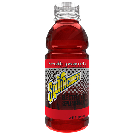 Sqwincher Sports Drink, 20 oz., Ready to Drink, Sugar Free, Fruit Punch, 24 PK 159030800