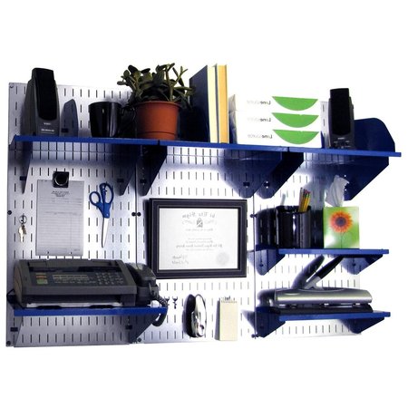 WALL CONTROL Office Wall Organizer System Unit, Galv/Blue 15-IOFC-300-GVBU