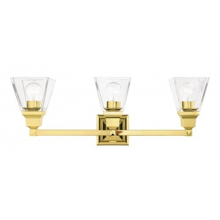 LIVEX LIGHTING Polished Brass Vanity Sconce, 3 Light 17173-02