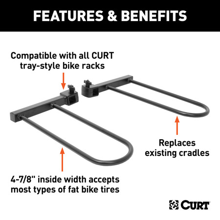 Curt Tray Bke Rack Cradles, for Fat Tire, 18091 18091