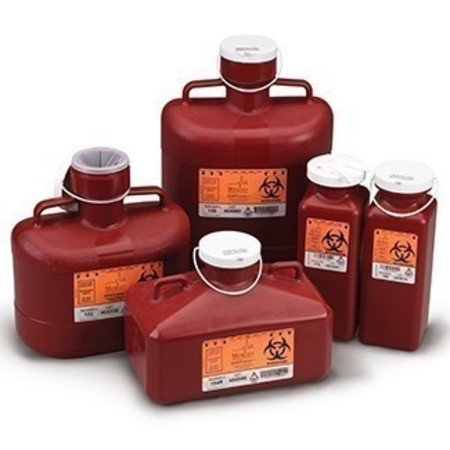 MEDEGEN MEDICAL PRODUCTS Sharps Container, .7 qt. Bottle, Red, PK40 185S