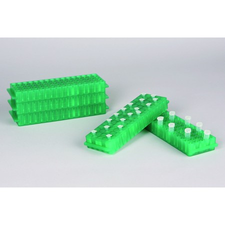 BEL-ART Microcentrifuge Tube-PCR Rack, Reversible, Green, 80-well F18845-0004