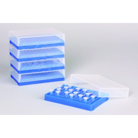 BEL-ART PCR Rack for 0.2 mL Thin-walled PCR Tubes, Fluorescent Blue, 96-Well F18902-0001