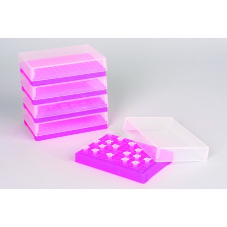 BEL-ART PCR Rack for 0.2 mL Thin-walled PCR Tubes, Fluorescent Pink, 96-Well F18902-0003