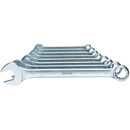 GEDORE Combination Wrench Set, 8 pcs., 8-19mm, SAE or Metric: Metric 7-080