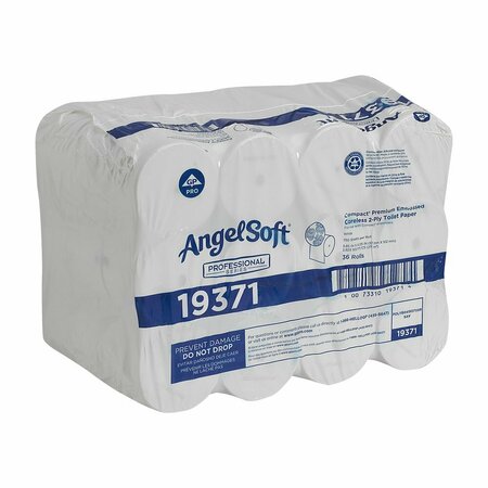 Georgia-Pacific Angel Soft Professional SeriesCompact, Coreless, 2 Ply, 750 Sheets, White, 36 PK 19371