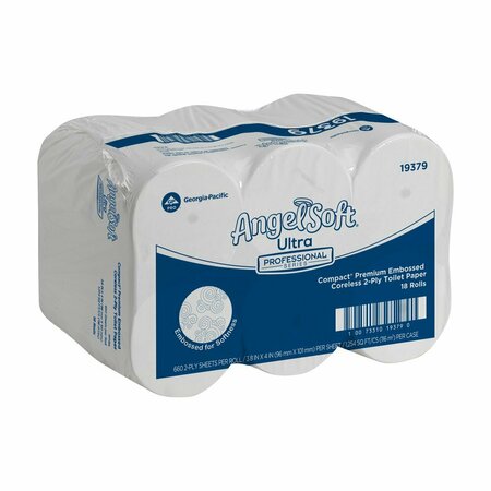 Georgia-Pacific Angel Soft Ultra Professional Series(R) Compact(R), Coreless, 2 Ply, 660 Sheets, White, 18 PK 19379