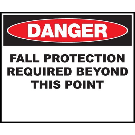 ZING Sign, Danger Fall Protection, 7x10", PL 1967