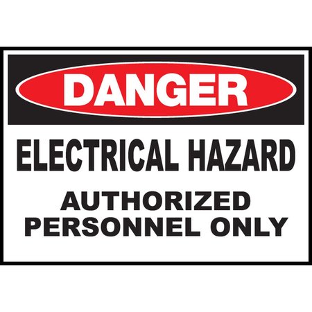 ZING Sign, Danger Electrical Hazard, 10x14", PL 2981