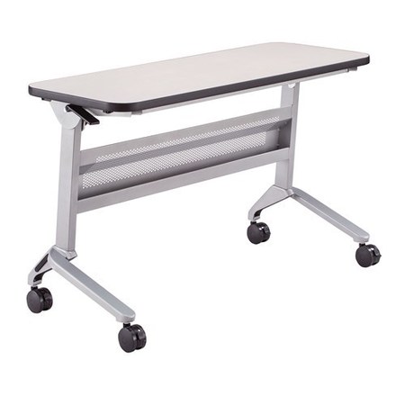 SAFCO Rectangle Flip-N-Go 18 x 48" Rectangular Training, 48 X 18 X 29, Laminate Top Top, Folkstone LF1848TSLVFLK4