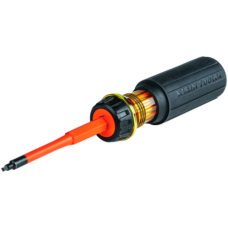Klein Tools Flip-Blade Insulated Screwdriver, 2-in-1, Square Bit #1 and #2 32287