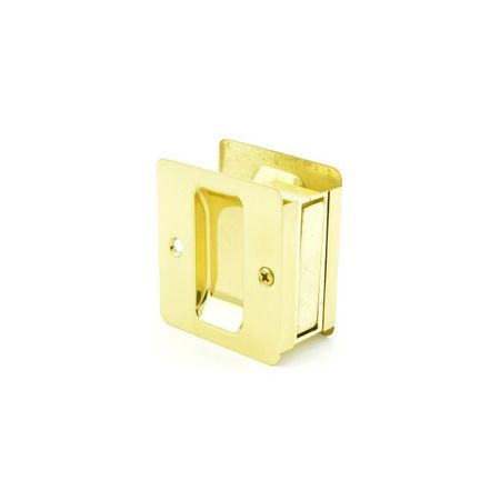 TRIMCO Passage Pocket Door Lock Square Cutout Bright Brass 1064.605