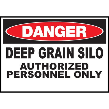 ZING Sign, Danger Deep Grain Silo, 10x14", PL, 20007 20007
