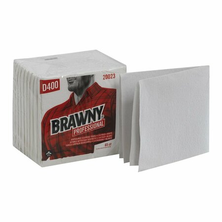 GEORGIA-PACIFIC Dry Wipe, White, 1/4 Fold Poly Wrapped, Double Recreped (DRC), 65 Wipes, 13 in x 12 1/2 in, 18 PK 20023