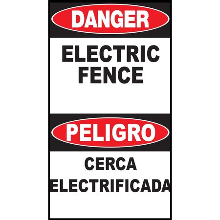 ZING Sign, Bilingual, Danger Electric Fence, PL 20031