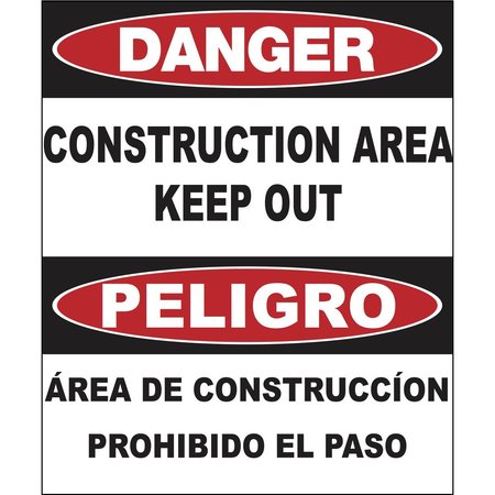 ZING Sign, Bilingual, Danger Constuction, AL 20032A