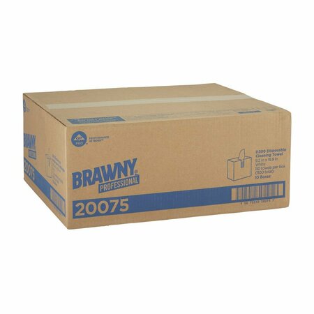 Georgia-Pacific Dry Wipe Dispenser Box, Brawny Pro, Double Recreped DRC, 110 Wipes, 9 1/4 in x 16 in, White, 10 Pk 20075