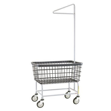 R&B WIRE PRODUCTS Wire Utility Cart with Single Pole Rack, 4.5 Bushel, Dura-Seven™ Anti-Rust Coating 200F91/D7