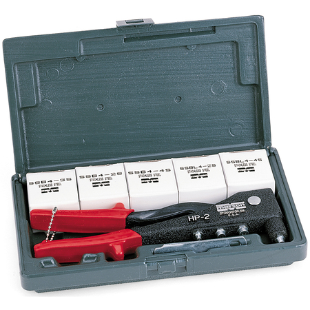 Marson Rivet Tool Kit, 200 Assrtd Klik-Fst Rivet M39001