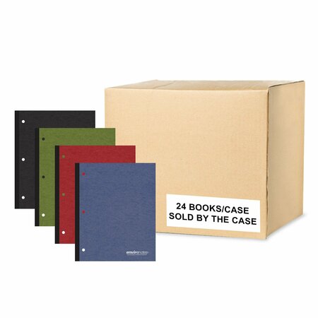 Modern Jen Case of Recycled Wireless 1 Subject Notebooks, 11"x9", 70 sht, College Rule w/Margin, 3-Hole Punched 20198cs