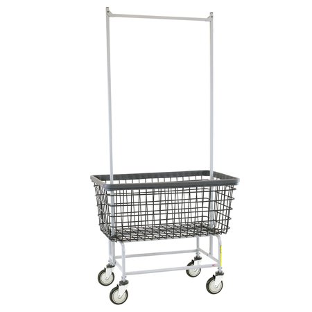 R&B WIRE PRODUCTS Wire Utility Cart with Double Pole Rack, 6 Bushel, Dura-Seven™ Anti-Rust Coating 201H56/D7