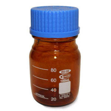 VEE GEE Glass Media Bottle, Amber, 100 mL, PK10 20275-100