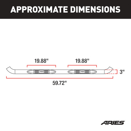 Aries 3" W Polished Stainless Steel Stainless Steel Side Bars 203033-2