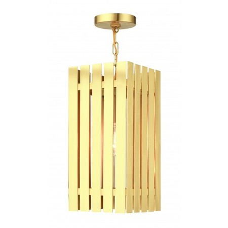 LIVEX LIGHTING Satin Brass Outdoor Pendant Lantern, 1 Li 20757-12