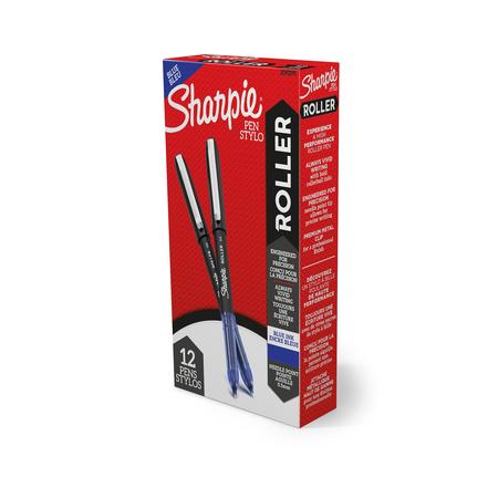 SHARPIE Rollerball Pen, Needle Point, Blue, PK12 2093199