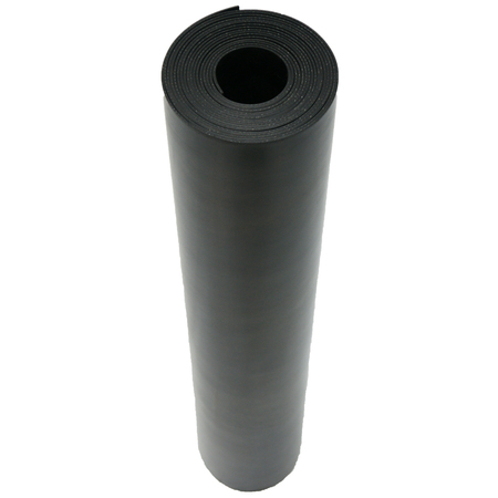 Rubber-Cal Cloth Inserted Rubber Sheet - 1/8" Thick - 3ft Width x 24ft Length - Black 20-107