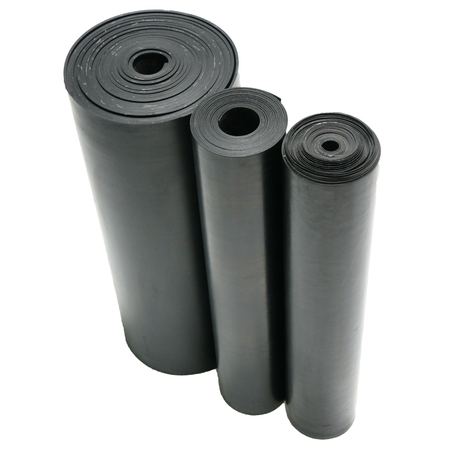 Rubber-Cal Cloth Inserted Rubber Sheet - 1/4" Thick - 3ft Width x 14ft Length - Black 20-107