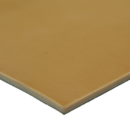 RUBBER-CAL Pure Gum Rubber - 40A - Smooth Finish - No Backing - 0.187" Thick x 12" Width x 24" Length - Tan 33-014-187