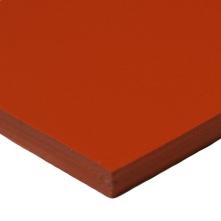 RUBBER-CAL Silicone - Commercial Grade Red/Orange - 60A - Rubber Sheets & Rubber Rolls - 1/4" T x 12" W x 12" L 20-116